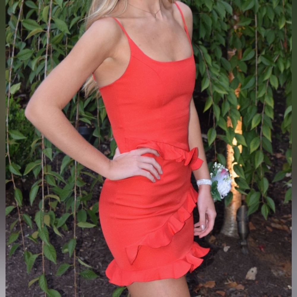 Hello Molly Red Layered Mini Dress - Size XS